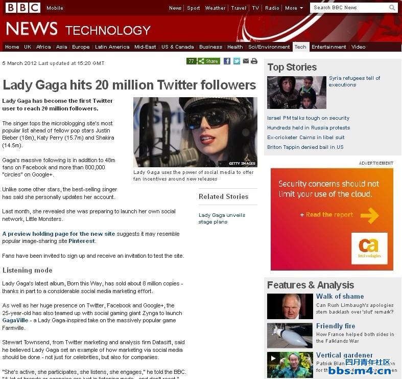 Lady Gaga Twitter粉丝过2000万 影响极大.jpg