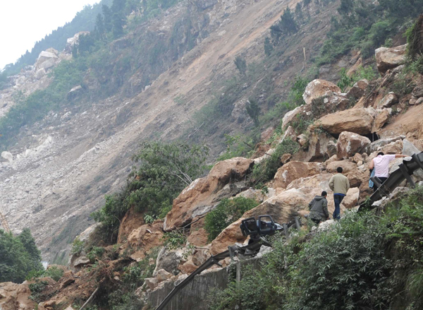 Landslide near Beichuan county