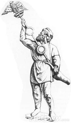 罗马浮雕：一个安息弓手将鹰帜还给罗马人